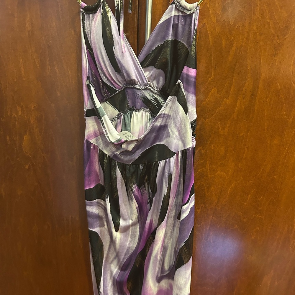 Purple and Black Halter Dress - NEW WITHOUT TAGS - Picture 3 of 4